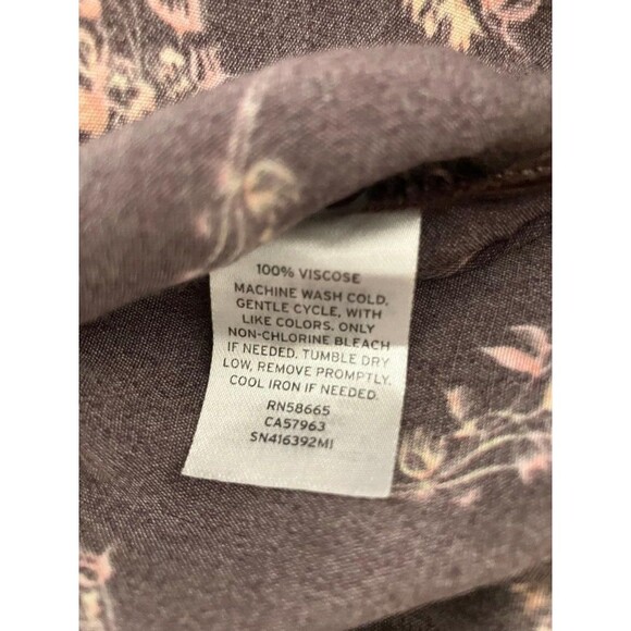 NWT Something Navy Woman's Top Brown Ganache Floral Long Sleeve Charnas Size 1 - Picture 9 of 12